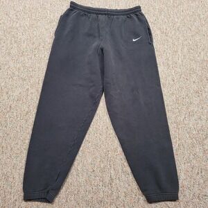 Vintage Nike Sweatpants Mens Large Black Swoosh Running Jogger Tapered 90s USA